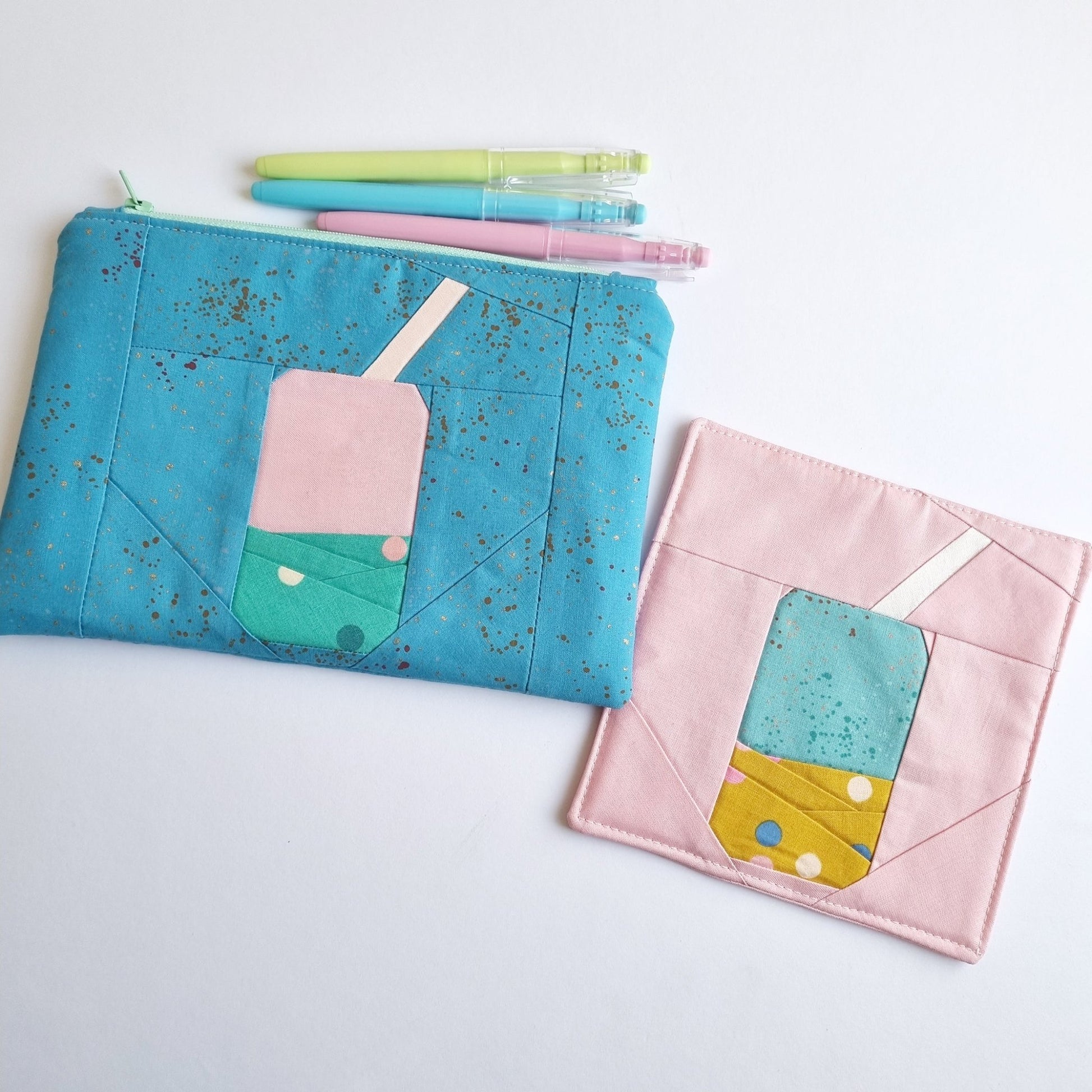 Bubble Tea Quilt Block FPP Sewing Pattern (PDF) - Lorelei Jayne