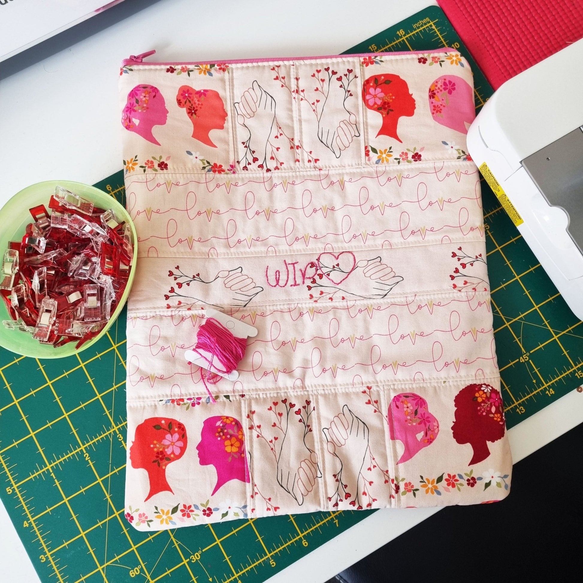 Kit Project Pouch PDF Sewing Pattern Includes Video link, SVG File & colouring page - Lorelei Jayne