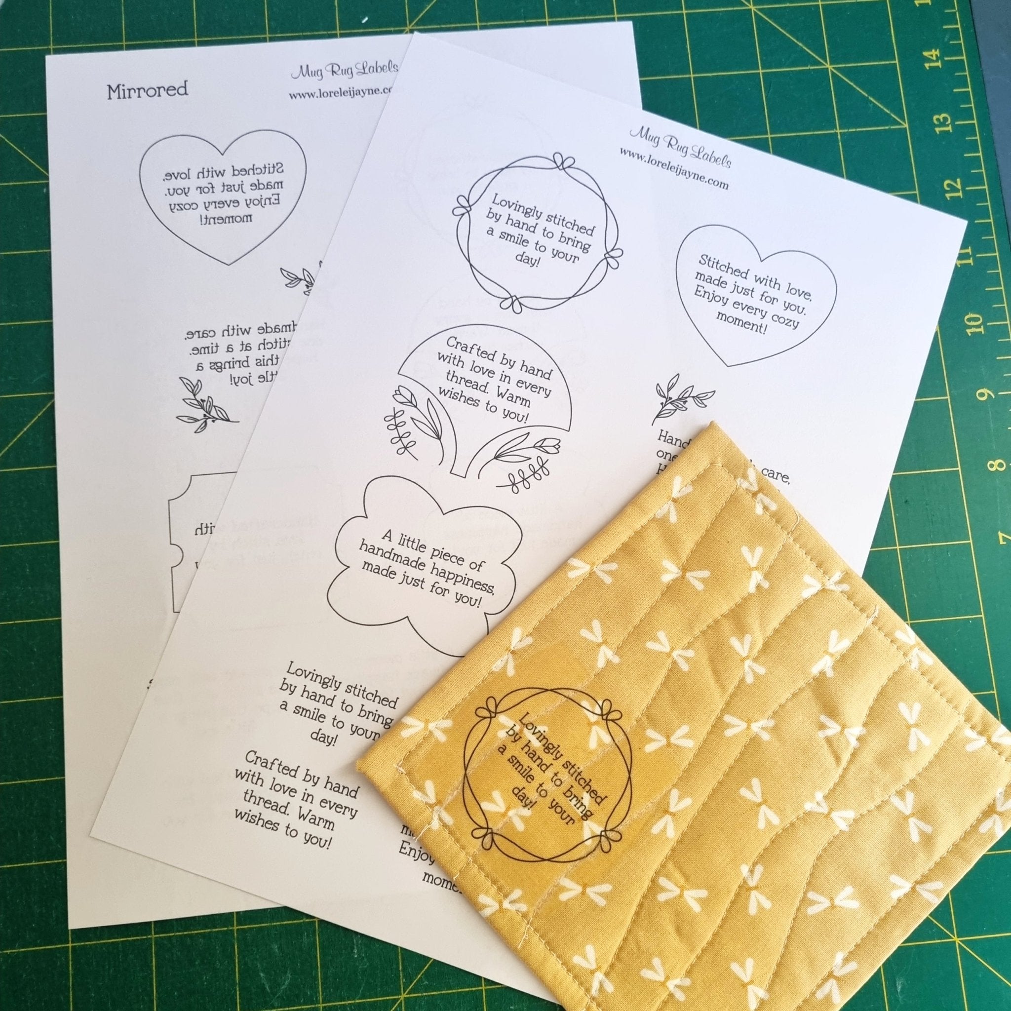 Mug Rug Labels Printable – Lorelei Jayne